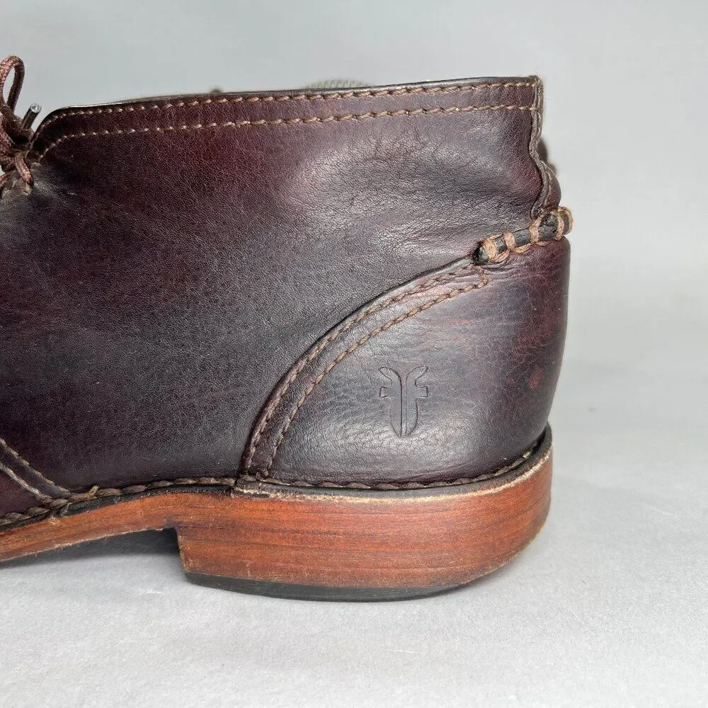 Frye Oliver Boots‎ Men's Size 9D Brown Leather Lace Up Casual Chukka Boots
